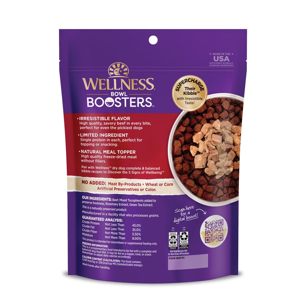 Wellness Bowl Boosters BARE Dog Food Topper, Freeze Dried Beef, 4-Ounce Bag