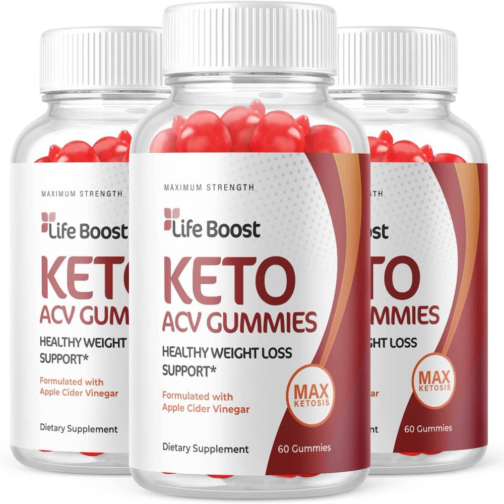 (3 Pack) Life Boost Keto ACV Gummies - Supplement for Weight Loss - Energy & Focus Boosting Dietary Supplements for Weight Management & Metabolism - Fat Burn - 180 Gummies