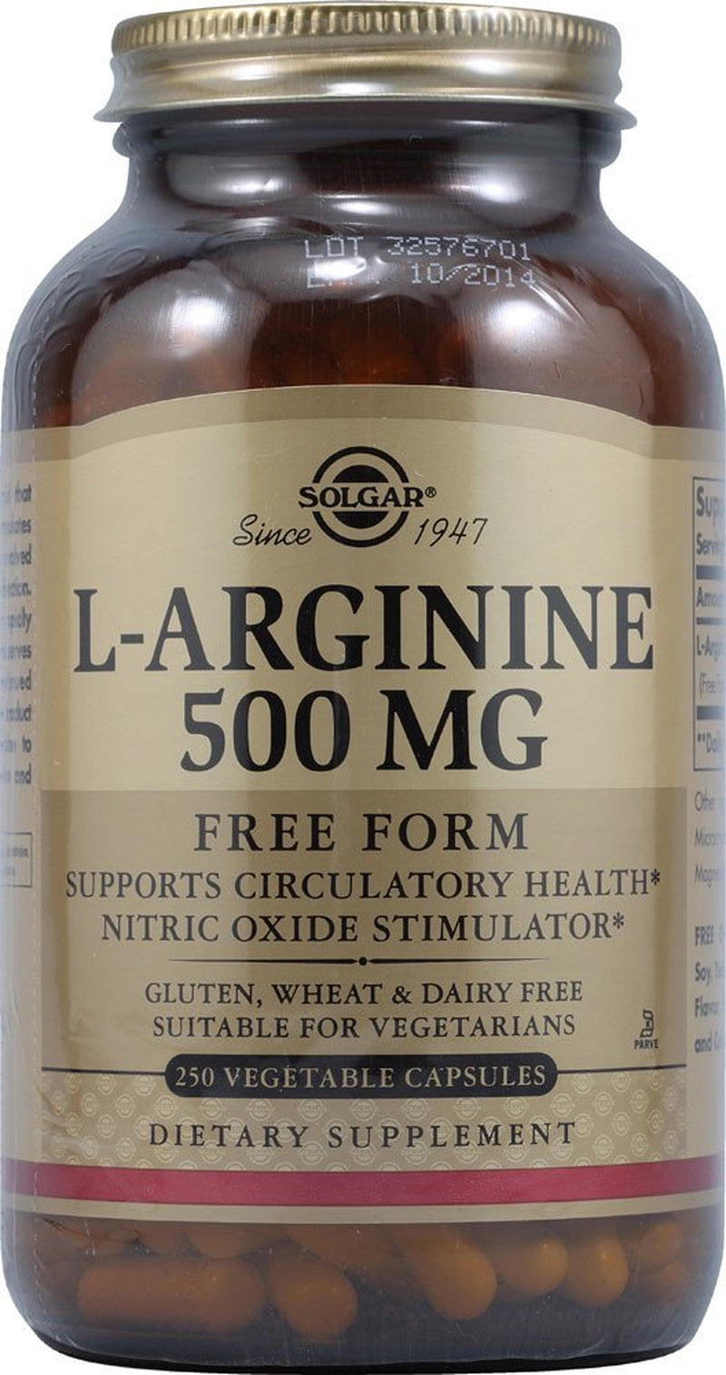 Solgar L- Arginine -- 500 Mg - 250 Vegetable Capsules