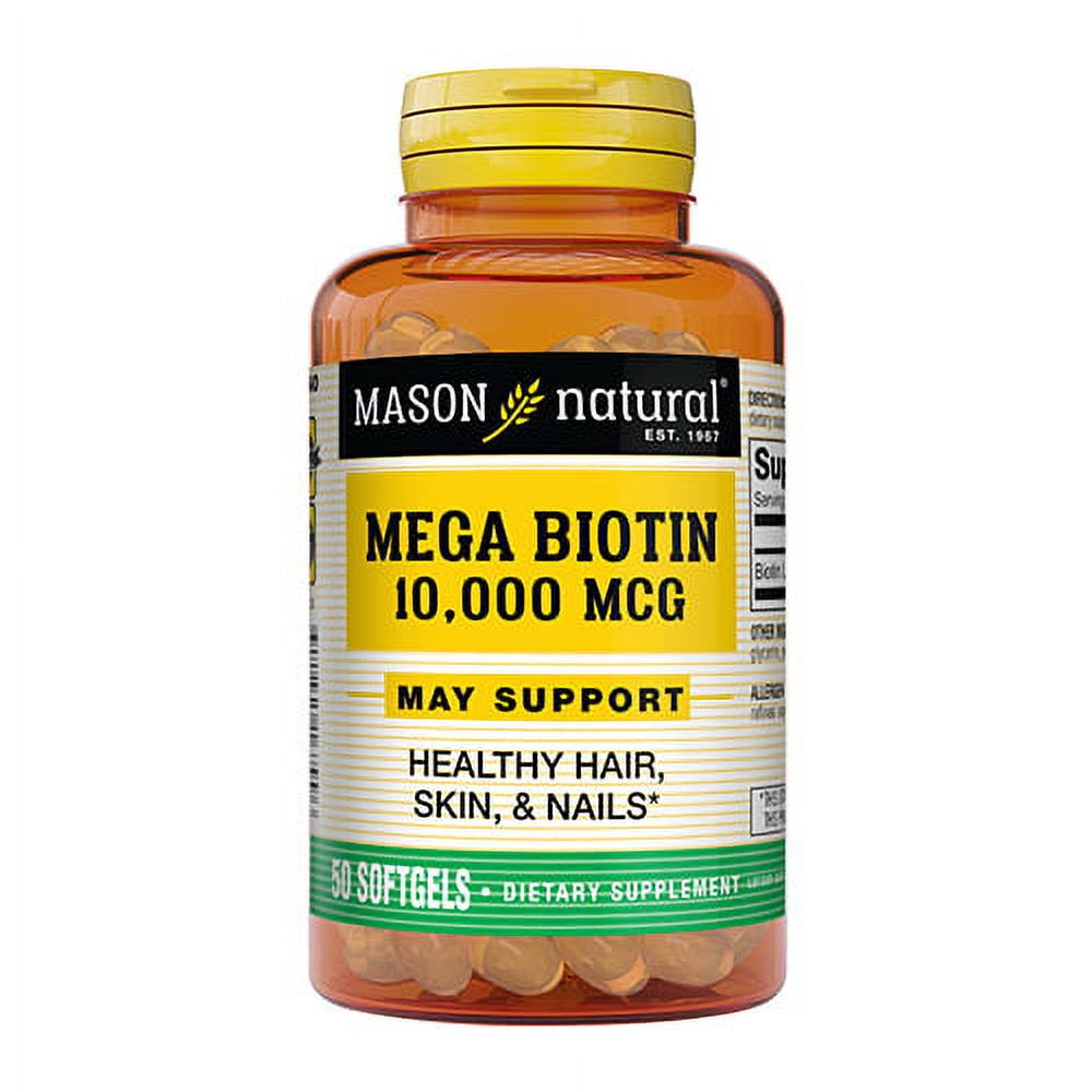 Mason Natural Liquid Mega Biotin 10000 Mcg Softgels - 50 Ea