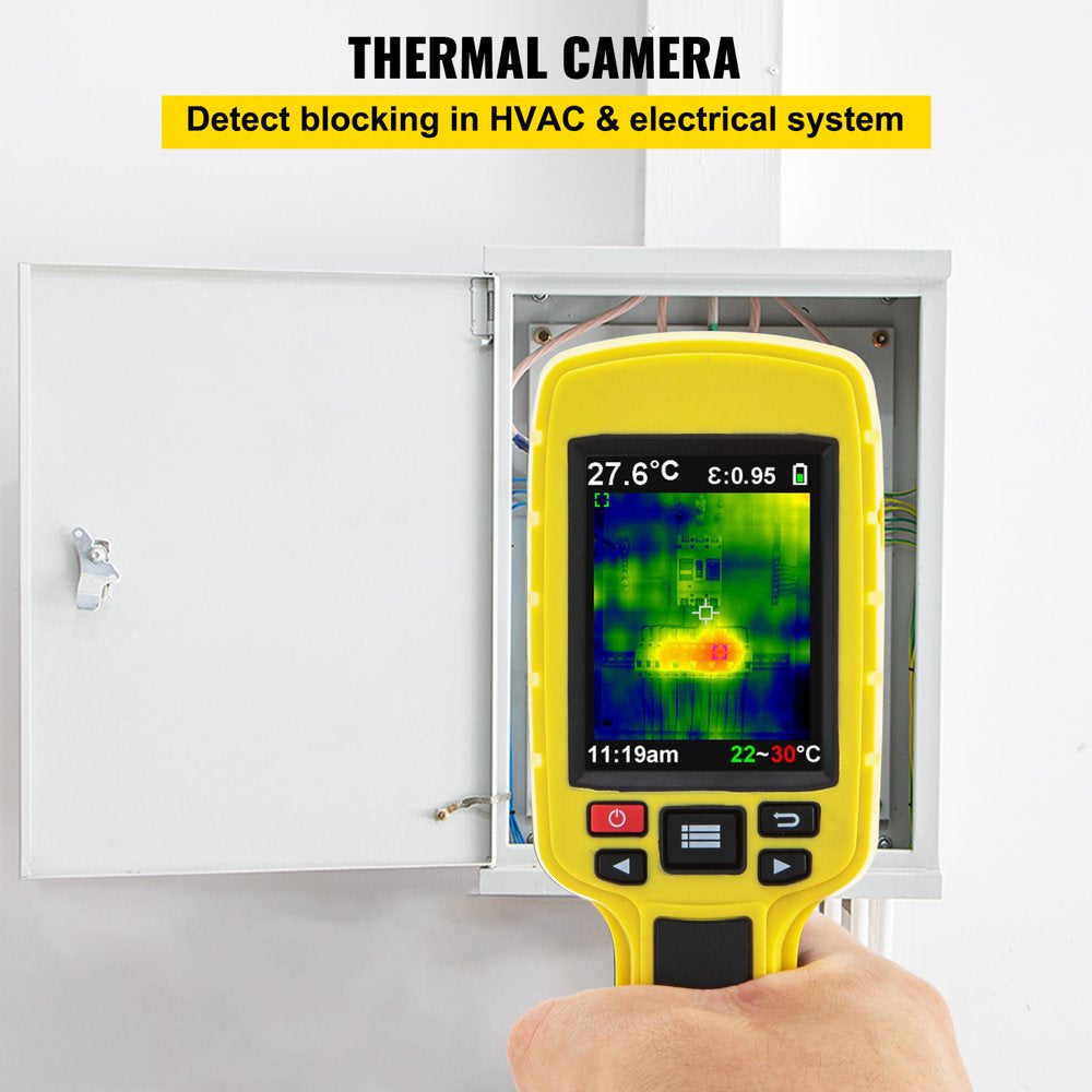 VEVOR Thermal Imaging Camera, 60X60 (3600 Pixels) IR Resolution Infrared Camera with 2.8" Color Display Screen, Built-In SD Card and Li-Ion Battery, for HVAC, Electrical System Automatic Detect