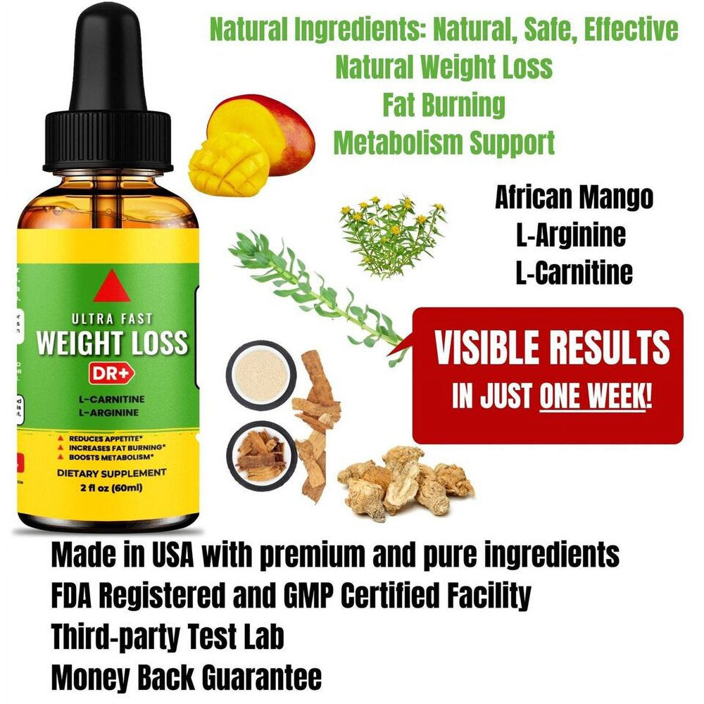 Weight Loss Drops Natural Fat Burner Appetite Suppressant Diet Drops 2Oz (60Ml)