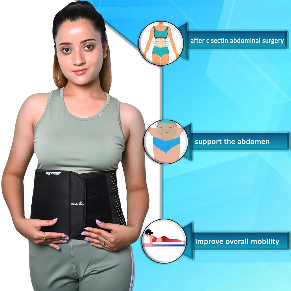 Wonder Care-Abdominal Binder Lower Waist Support Belt after C-Section Delivery for Women Slim Support Elastic Maternity Tummy Waist Belly Trimmer Fat Burner Post-Natal Operative Belt-L