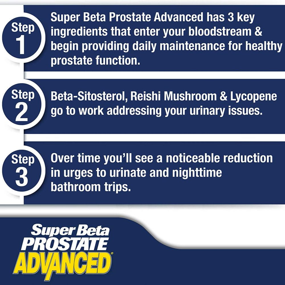 Super Beta Prostate Advanced Chewables - Delicious, Urologist Recommended Prostate Supplement for Men ? Reduce Bathroom Trips, Promote Sleep, Support Prostate Health (60 Chews, 1-Bottle)