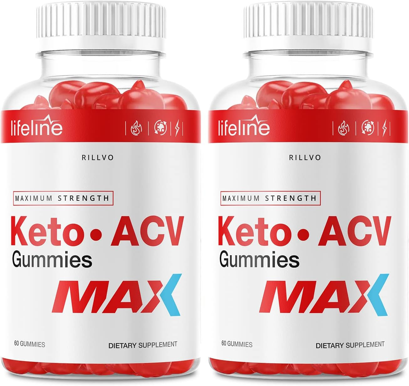 (2 Pack) Lifeline Keto Max Gummies - Advanced Formula Life Line Keto ACV Gummies (120 Gummies)