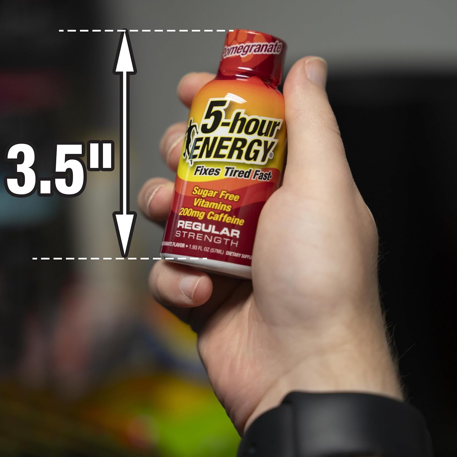 5-Hour ENERGY Regular Strength Energy Shot | Pomegranate Flavor | 1.93 Oz. | 24 Count | Sugar-Free & Zero Calories | B-Vitamins & Amino Acids | 200Mg Caffeinated Energy Shot | Dietary Supplement