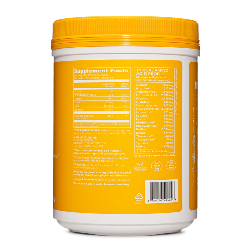 Vital Proteins Grass-Fed Collagen Peptides Powder, Vanilla, 11.5 Oz
