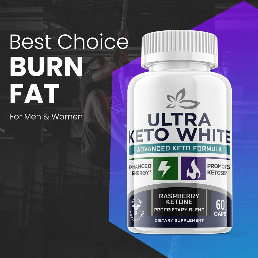 (2 Pack) Ultra Keto White - Supplement for Weight Loss - Energy & Focus Boosting Dietary Supplements for Weight Management & Metabolism - Advanced Fat Burn Raspberry Ketones Pills - 120 Capsules