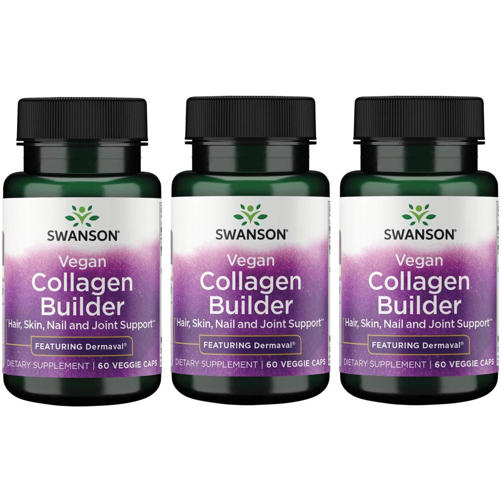 Swanson Vegan Collagen Builder - Featuring Dermaval 60 Veg Caps 3 Pack