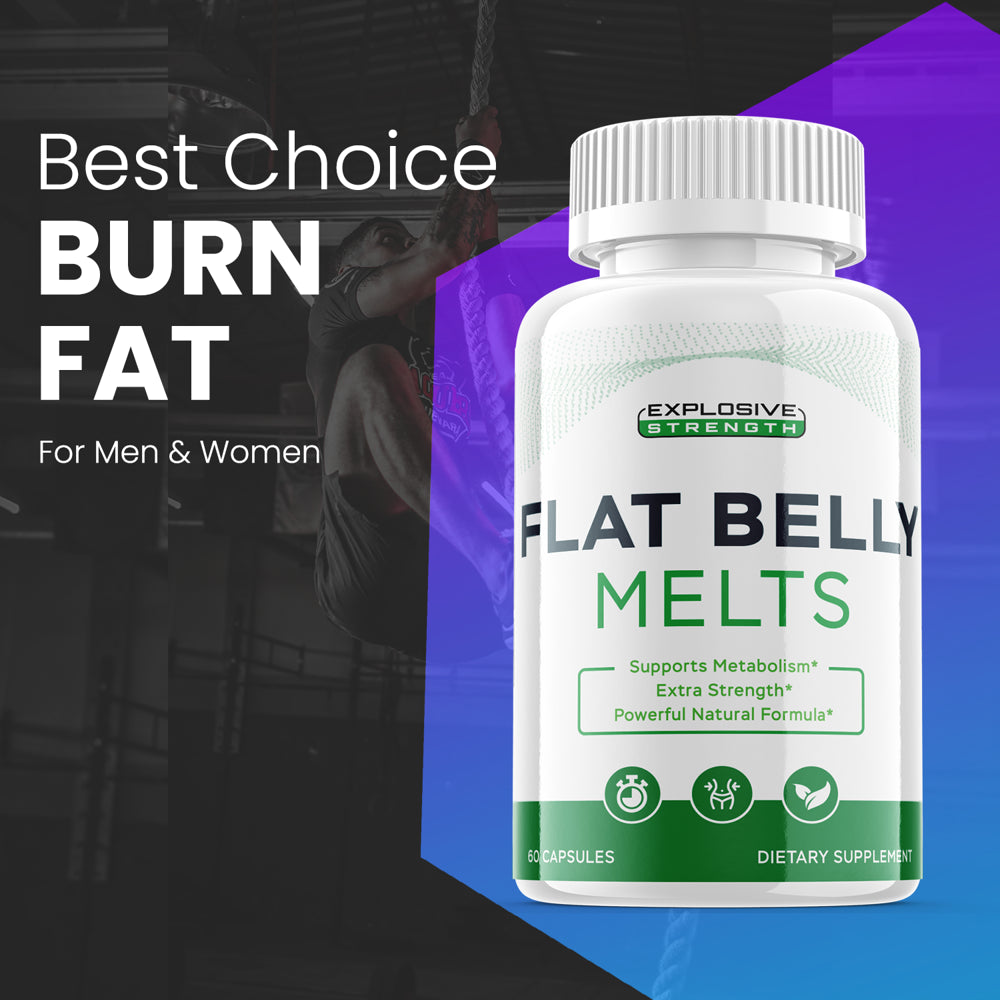 (1 Pack) Flat Belly Melts - Keto Weight Loss Formula - Energy & Focus Boosting Dietary Supplements for Weight Management & Metabolism - Advanced Fat Burn Raspberry Ketones Pills - 60 Capsules