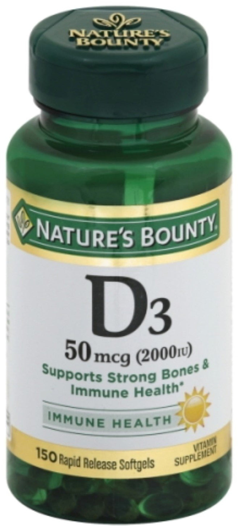 Nature'S Bounty Vitamin D3 2000 IU Softgels 150 Ea (Pack of 3)