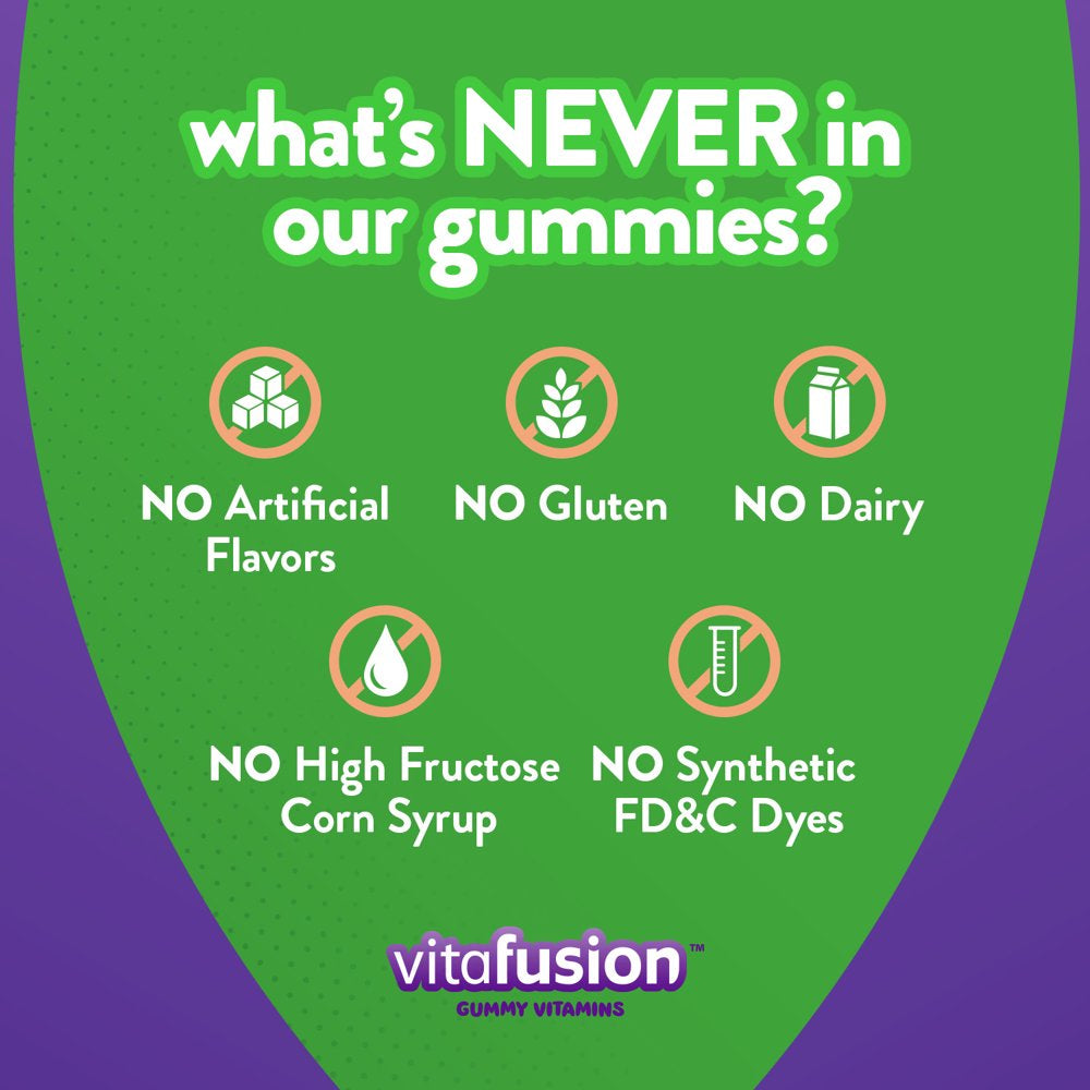 Vitafusion Multivites Daily Gummy Multivitamin for Men and Women: Vitamin A, B12, B6, C, D & E, Delicious Berry, Peach and Orange Flavors, 70Ct (35 Day Supply)