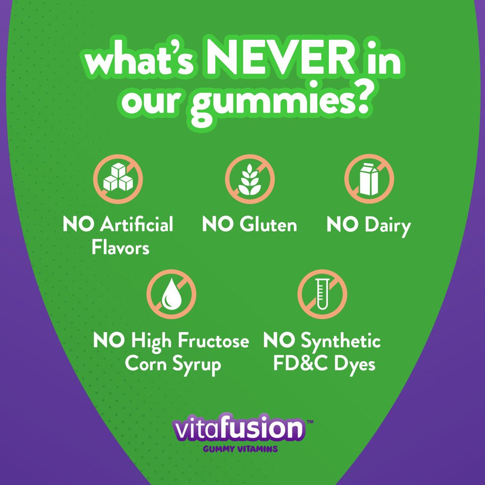 Vitafusion Gorgeous Hair, Skin & Nails Multivitamin Gummy Vitamins, plus Biotin and Antioxidant Vitamins C&E, Raspberry Flavor, 100Ct (33 Day Supply), from Vitafusion, the Gummy Vitamin Experts.