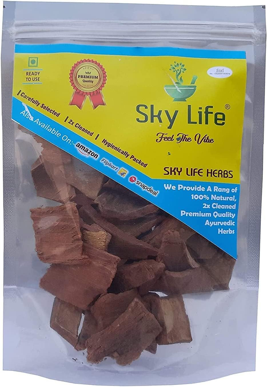 Sky Life Arjuna Bark - Arjun Ki Chaal - Terminalia Arjuna - Arjunchaal - Arjuna Chaal - Marutham Pattai - Arjunolic Myrobalan - Arjuna Bark -200Grm