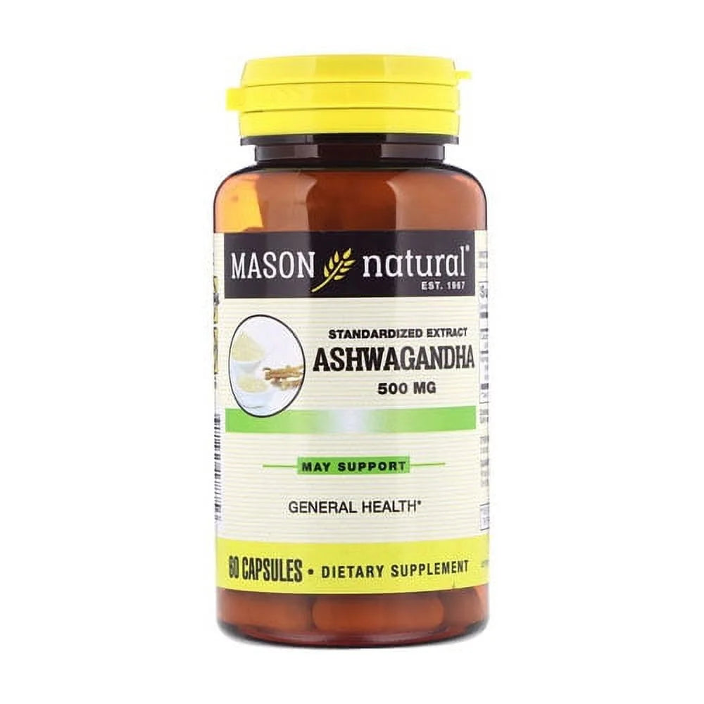 Mason Natural Ashwagandha Standardized Extract 500 Mg Capsules, 60 Ea, 2 Pack