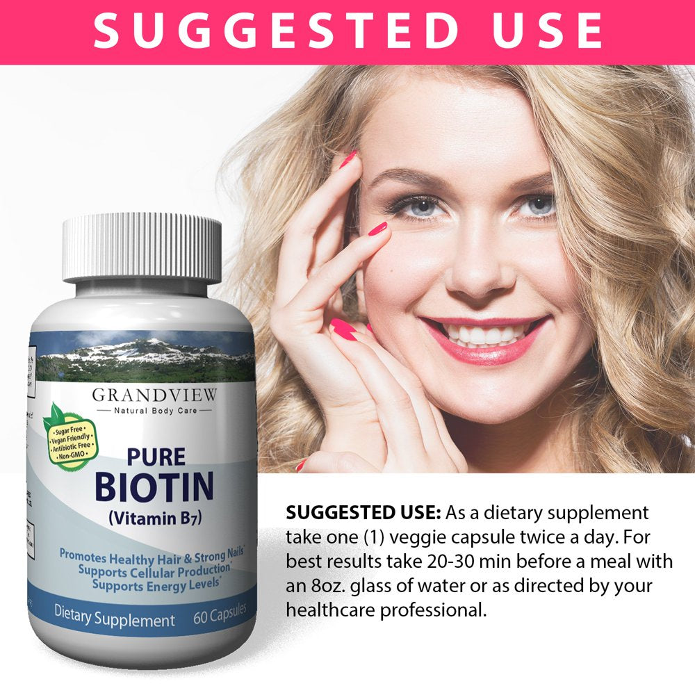 Biotin Pure - Promotes Healthy Hair Growth Boosts Metabolism Supports Strong Nails Maintains Healthy, Youthful Looking Skin Helps Breakdown Carbohydrates
