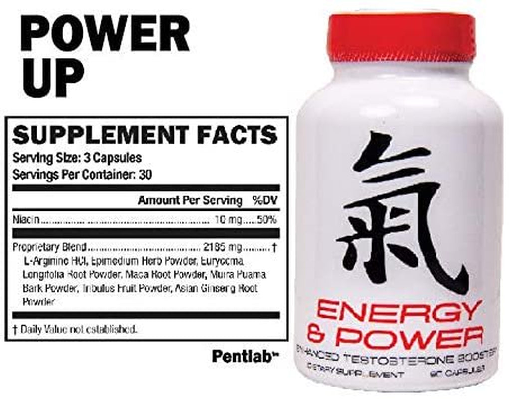 Energy and Power Booster for Men - Increase Size, Strength, Stamina - All Natural Once Daily Supplement for Men - Made in USA