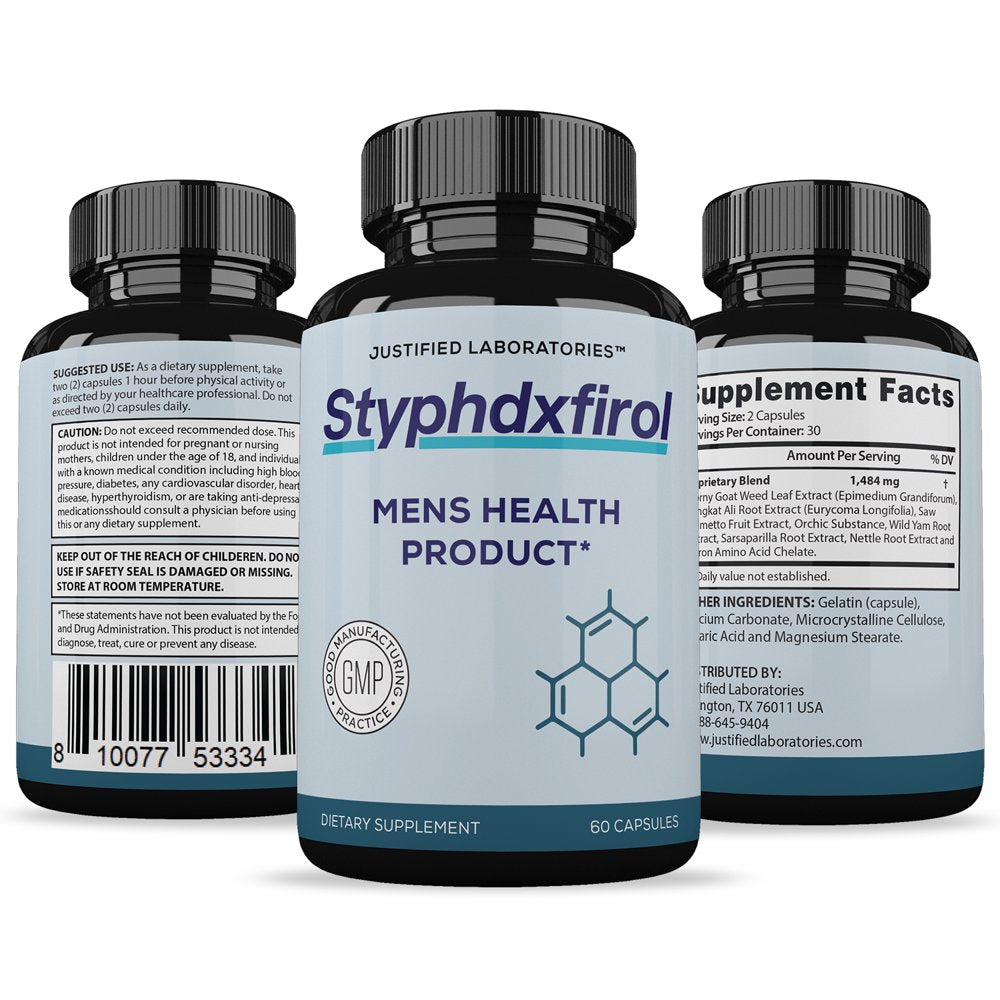 (3 Pack) Styphdxfirol 1484MG All Natural Advanced Men'S Heath Performance Formula Pills 180 Capsules