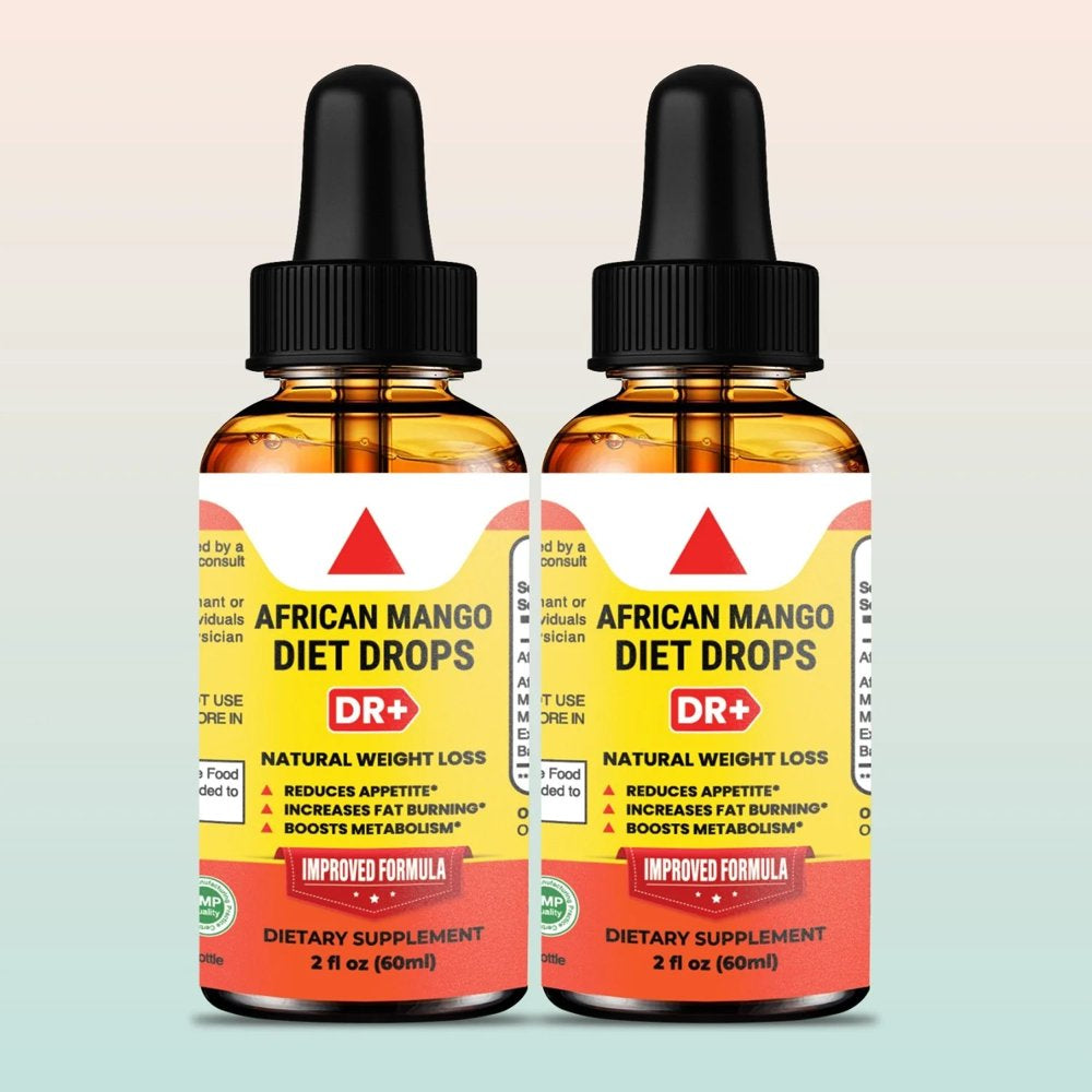 Natural African Mango Diet Drops: Fast-Acting Weight Loss Solution, Belly Fat Burner Drops to Lose Stomach Fat | 2-Pack