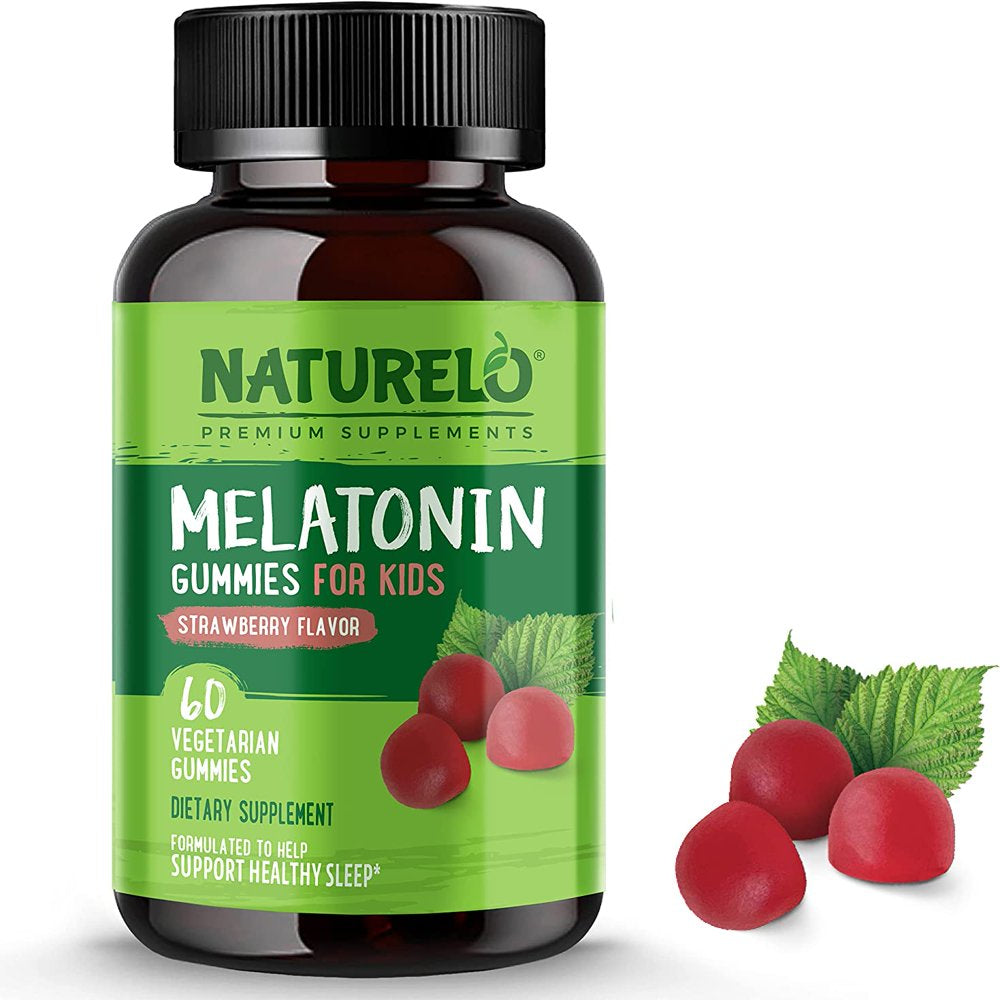 NATURELO Melatonin Gummies Supplement for Kids – Gluten Free, Vegetraian - 60Ct