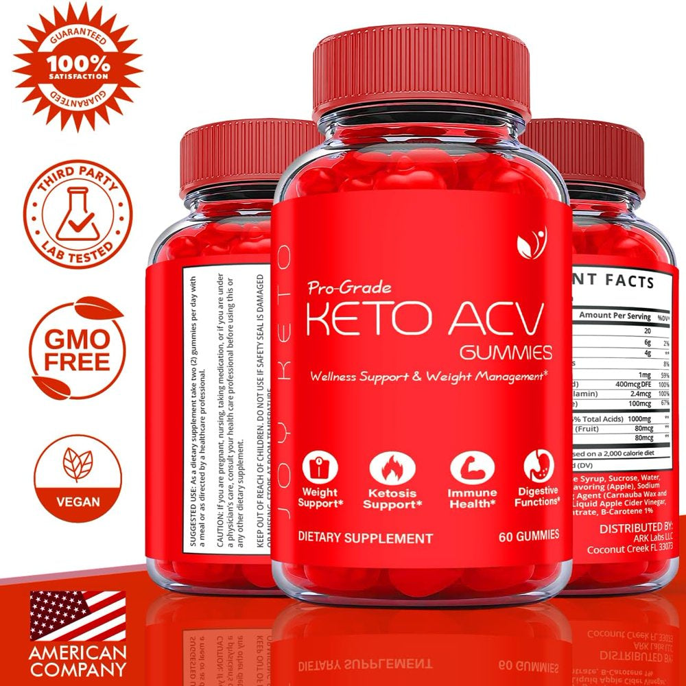 (2 Pack) Joy Keto Pro Grade Keto ACV Gummies - Apple Cider Vinegar Supplement for Weight Loss - Energy & Focus Boosting Dietary Supplements for Weight Management & Metabolism - Fat Burn - 120 Gummies