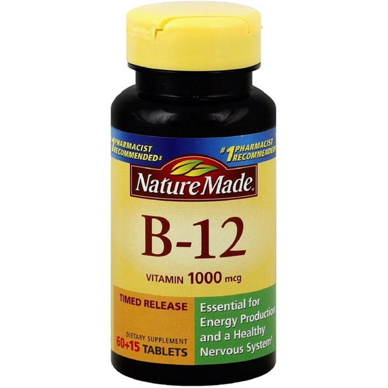 Nature Made Vitamin B-12 Timed Release Tablets, 1000 Mcg 75 Ea (Pack of 2)