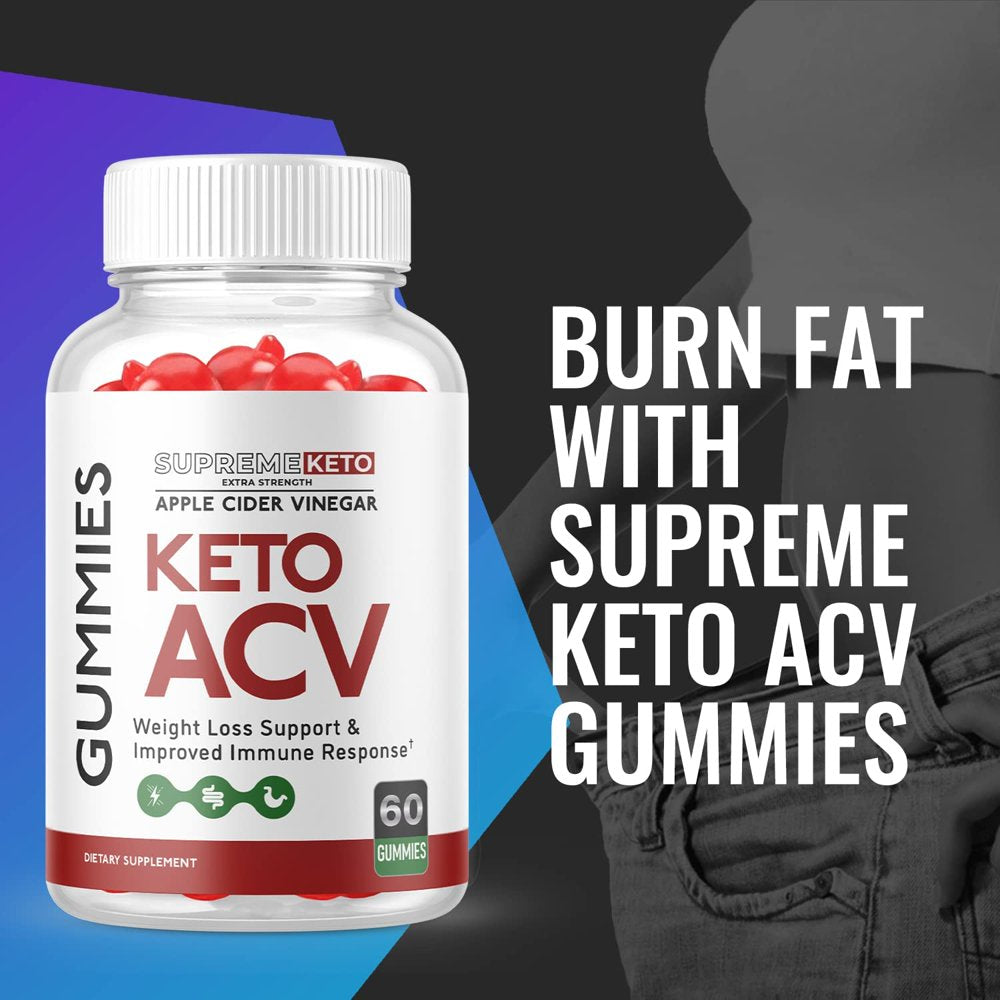 (5 Pack) Supreme Keto ACV Gummies - Energy & Focus Boosting Dietary Supplements for Weight Management & Metabolism - Fat Burn - 300 Gummies