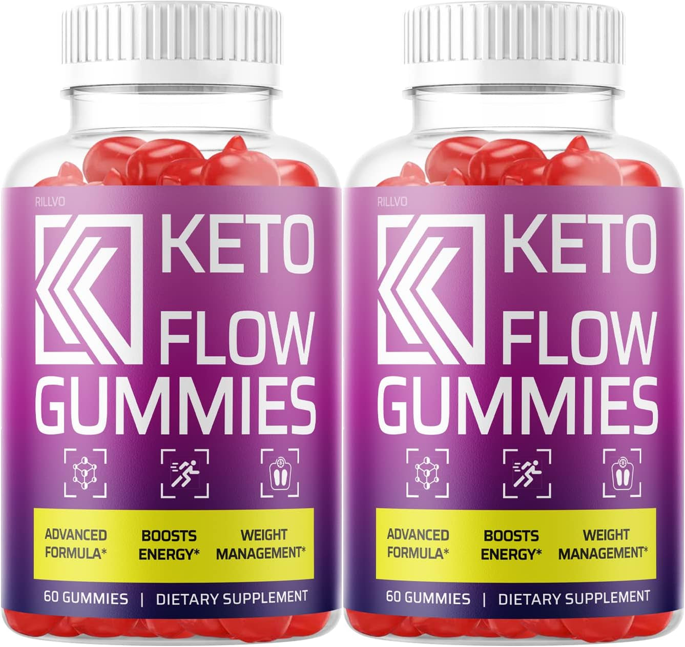 (2 Pack) Keto Flow Gummies Advanced Formula Keto Flow Gummy Bears (120 Gummies)