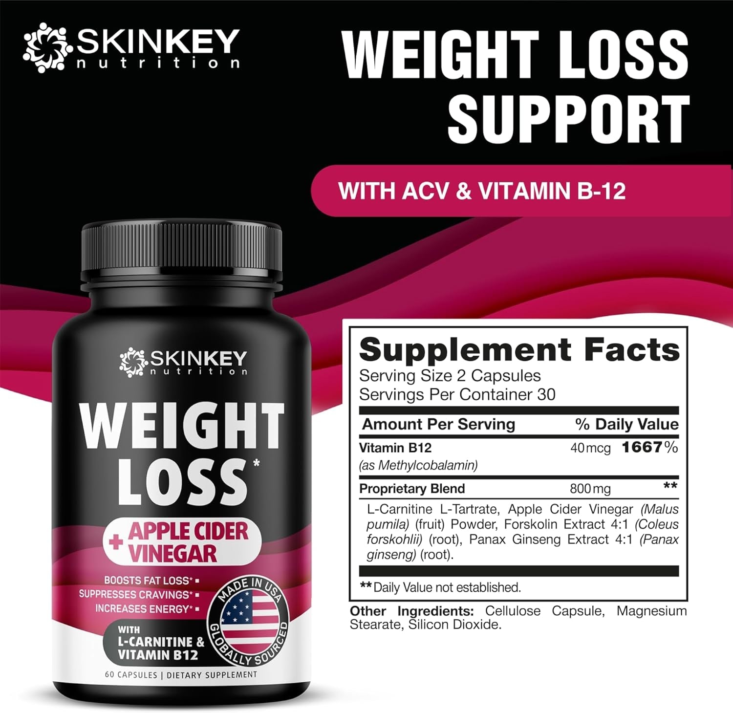 Weight Loss Pills for Women - Fat Burner Diet That Work Fast & Men Made in USA Appetite Supressant with Garcinia Cambogia Green Tea, 60 Capsules