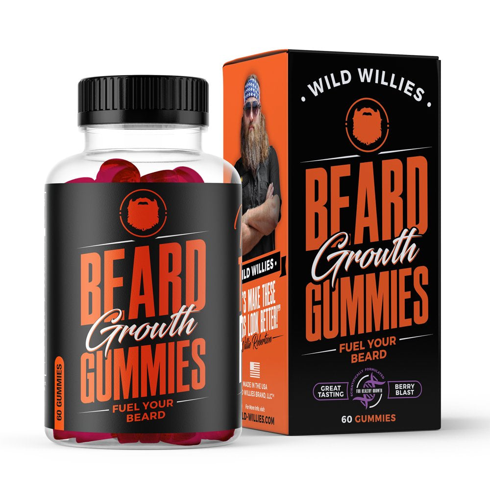 Wild Willies Beard Growth Gummies, Berry Blast, 60 Ct