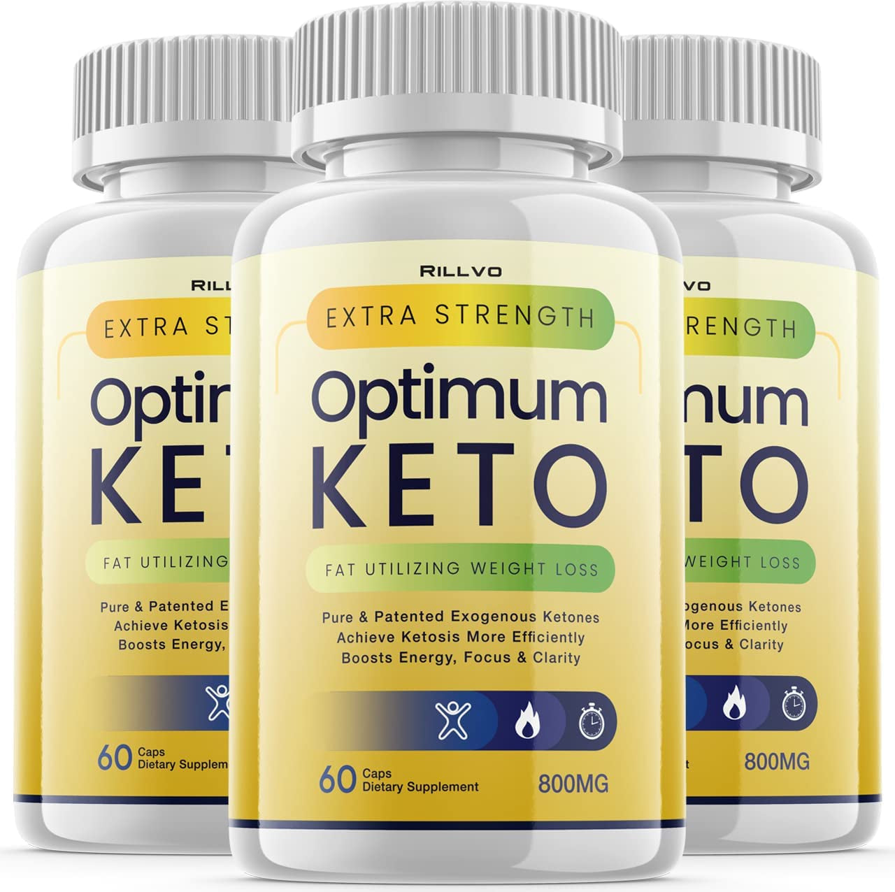 (3 Pack) Optimum Keto Pills Advanced Ketogenic Formula (180 Capsules)