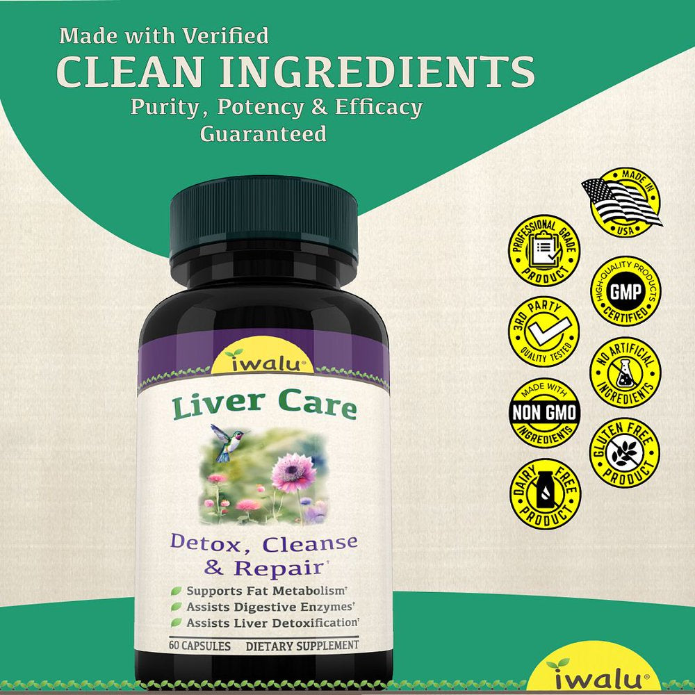 Liver Cleanse Detox & Repair Formula - Herbal Liver Cleanse Support Supplement with Milk Thistle Dandelion Root Turmeric Curcumin & Artichoke Extract, Dr Recommended Complex, Renew Liver Health, 60 CT