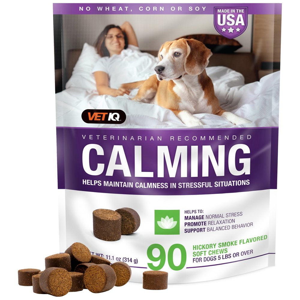 Vetiq Calming Supplement for Dogs, Hickory Smoke Flavored Soft Chews, 90 Count, 11.1 Oz