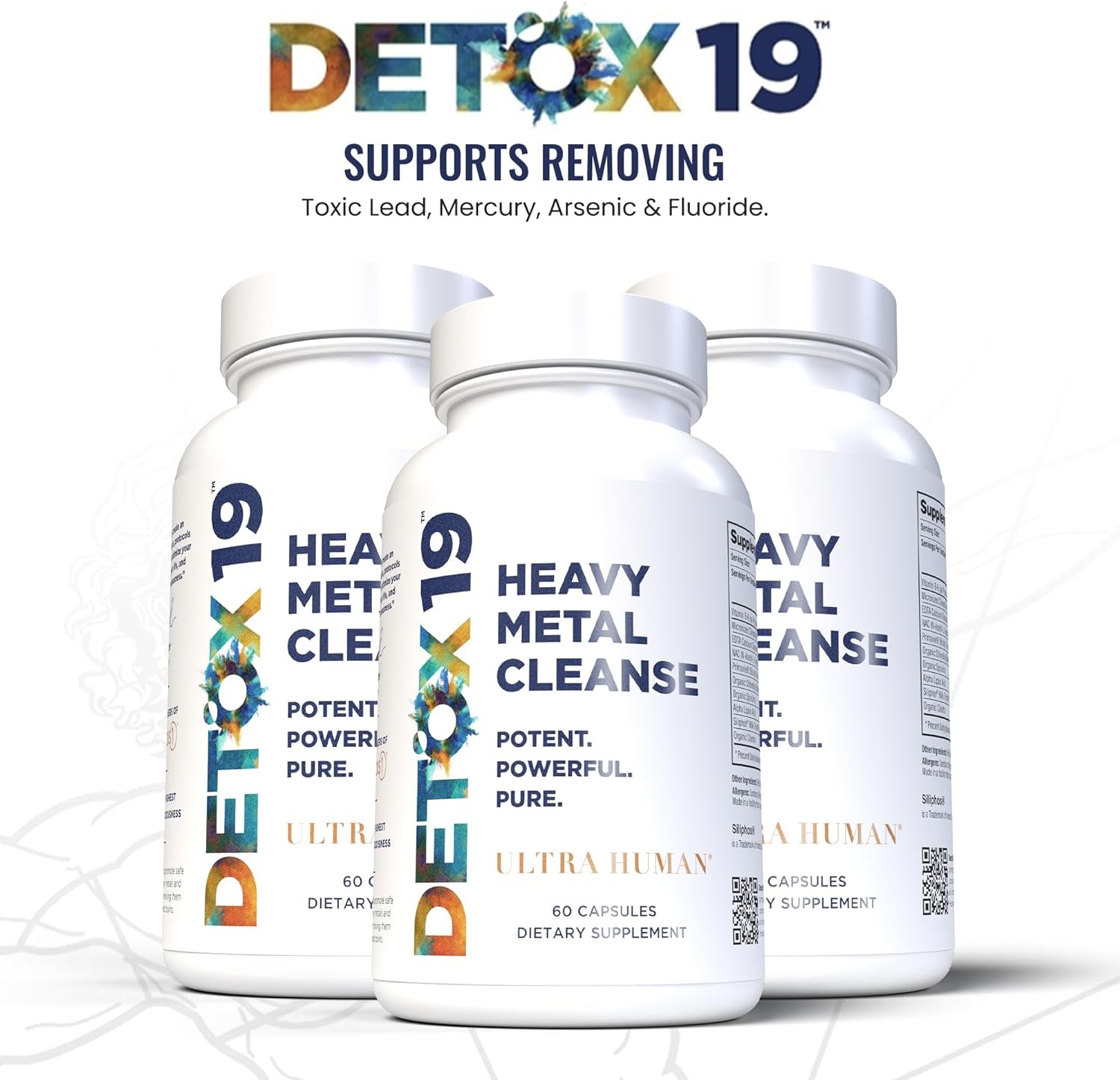 Ultra Human Heavy Metal Detox - Zeolite Detox Capsules, Natural Energy and Immune System, Supports Daily Detox and Optimal Ph, Max Absorption Alkaline Capsules, Easy to Take (60 Capsules)