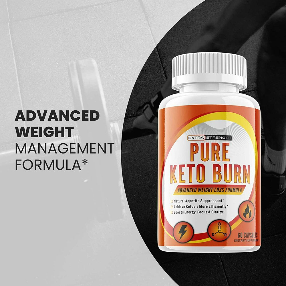 (1 Pack) Pure Keto Burn - Supplement for Weight Loss - Energy & Focus Boosting Dietary Supplements for Weight Management & Metabolism - Advanced Fat Burn Raspberry Ketones Pills - 60 Capsules