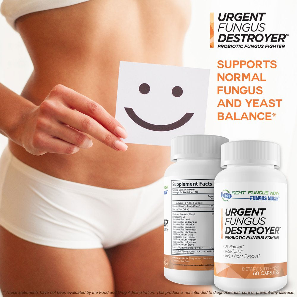 Urgent Fungus Destroyer Probiotic Fungus Fighter - the Best Clear Nail Antifungal Probiotic Pills - Fight Fungus from the inside Out with This Special Probiotic Fungus Fighting Blend