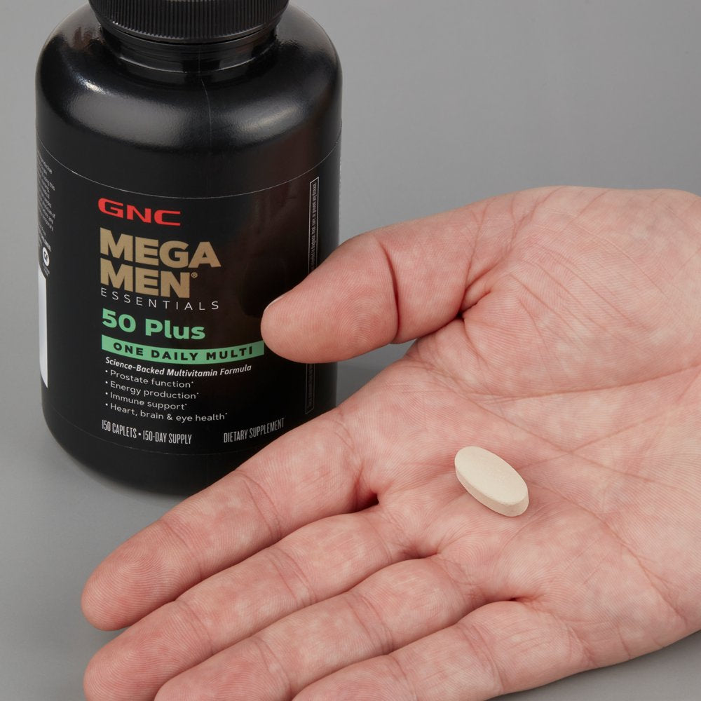 GNC Mega Men® 50-Plus One Daily Multivitamin Value Size, 150 Tablets, Vitamin and Minerals for Males 50 and Over
