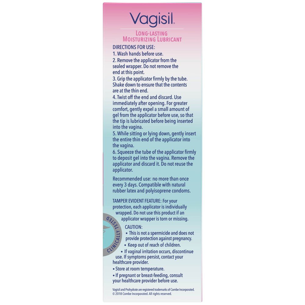 Vagisil Prohydrate Internal Vaginal Gel and Moisturizing Personal Lubricant, 8 Pre-Filled Internal Disposable Applicators, 3 Pack