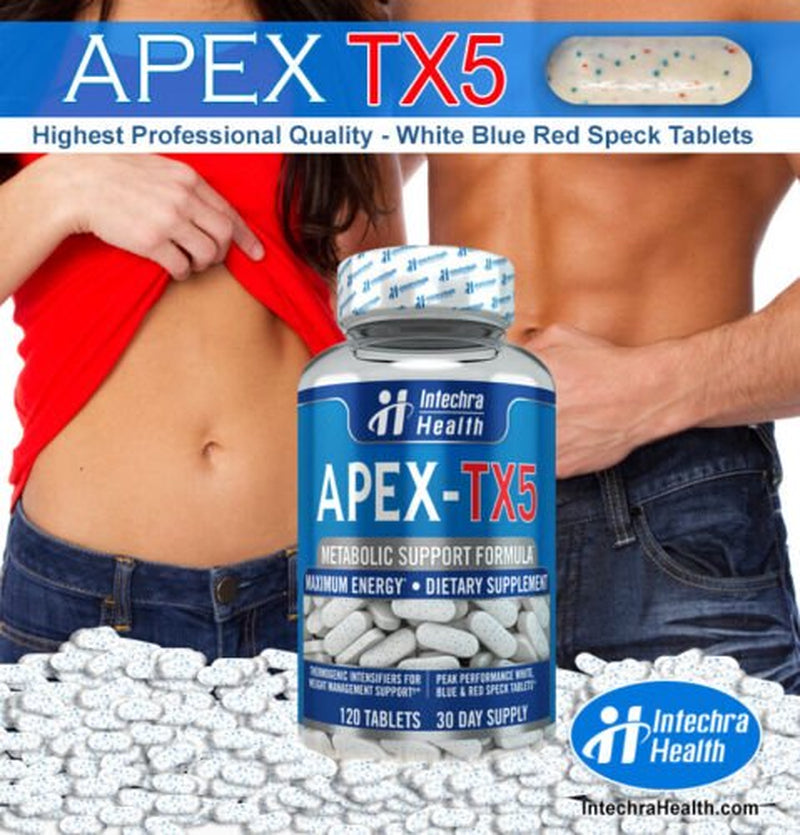 APEX TX5 Professional Quality Diet Pills + Ultra Energy 120 White/Blue Tablets