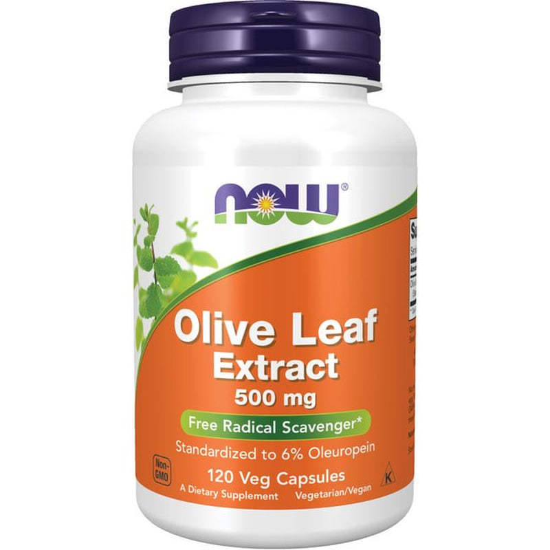 NOW Supplements, Olive Leaf Extract 500 Mg, Free Radical Scavenger*, 120 Veg Capsules