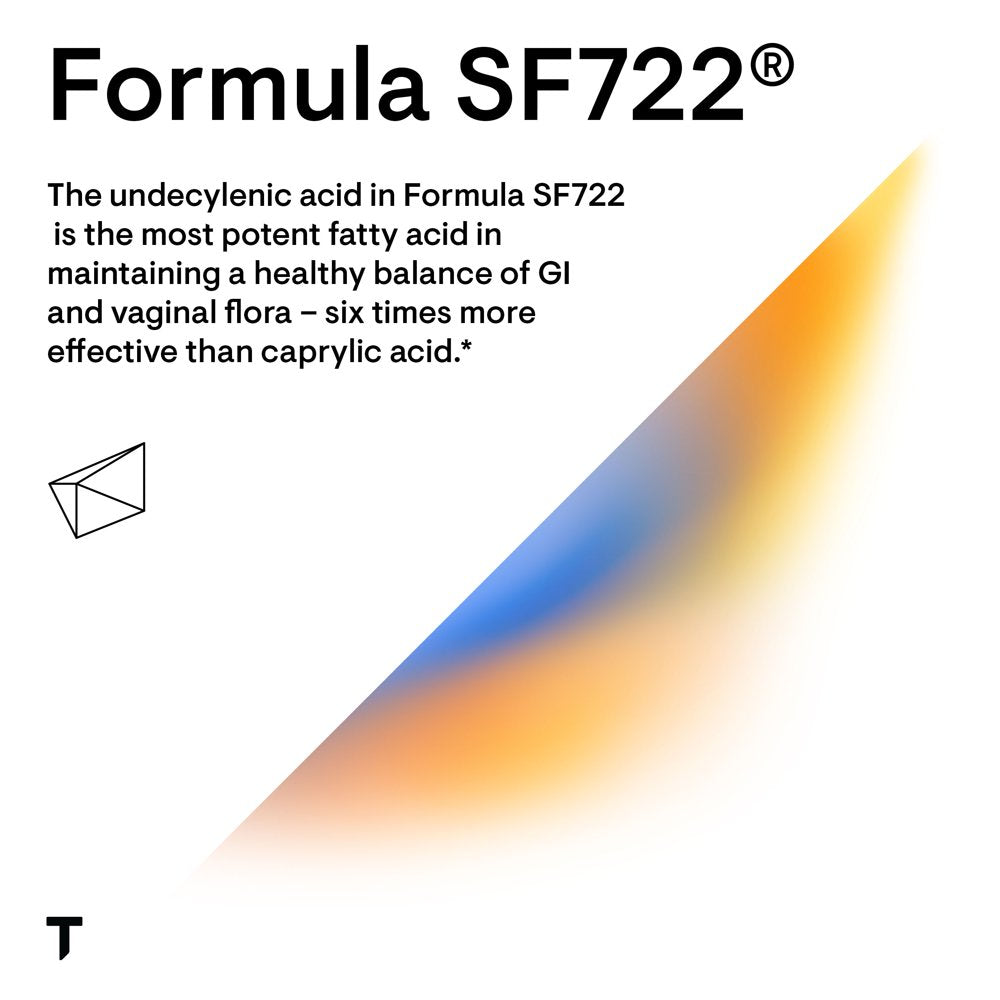 Thorne Undecylenic Acid, 250 Mg of Undecylenic Acid, Fatty Acid Support for a Healthy Balance of Gut and Vaginal Flora, Gluten Free, 250 Gelcaps, 50 Servings