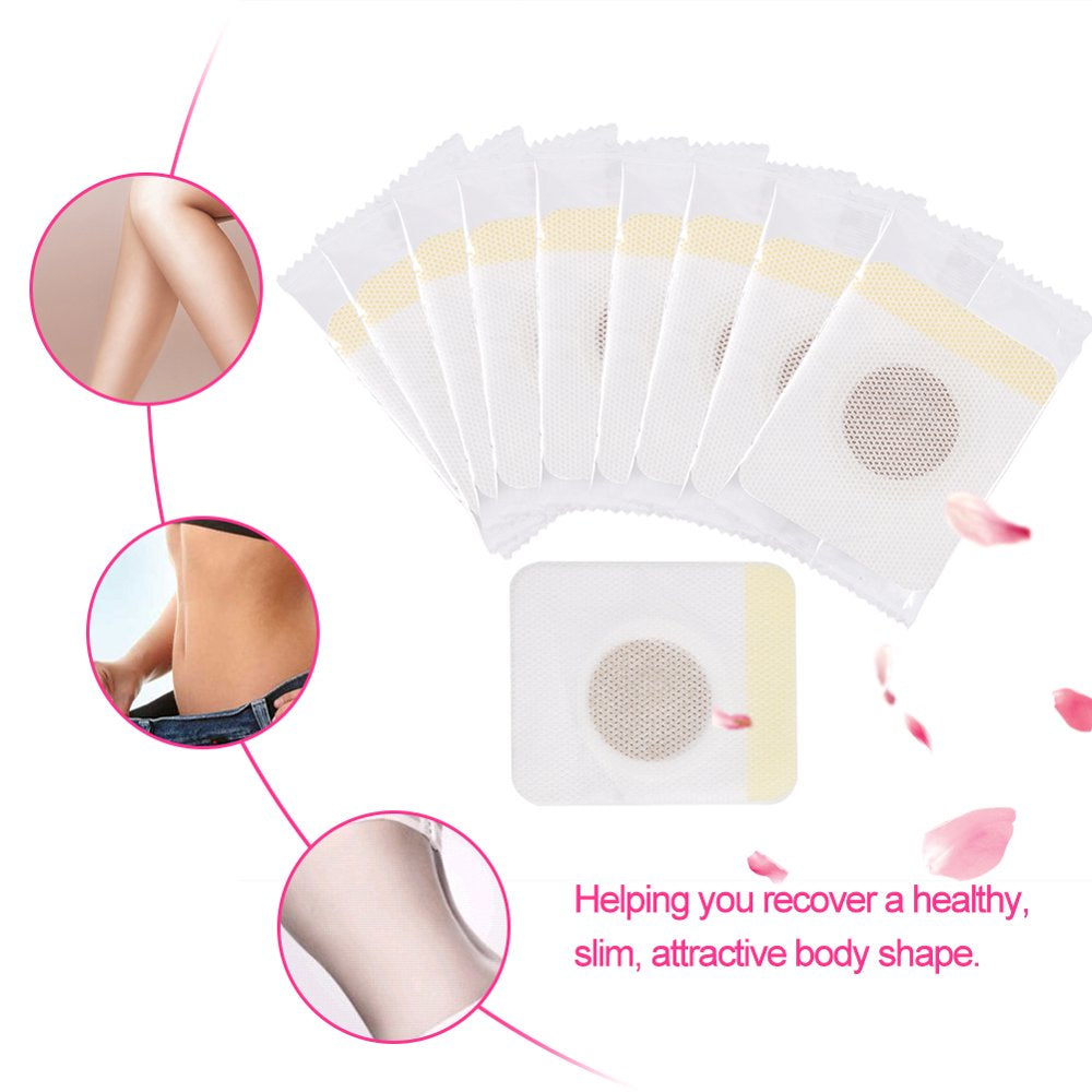 WALFRONT 10Pcs Belly Button Patch Navel Sticker Fat Burning Slimming Patch Pads for Men and Women