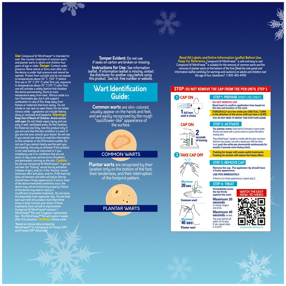 Compound W Nitrofreeze Wart Remover, Maximum Freeze, 6 Applications