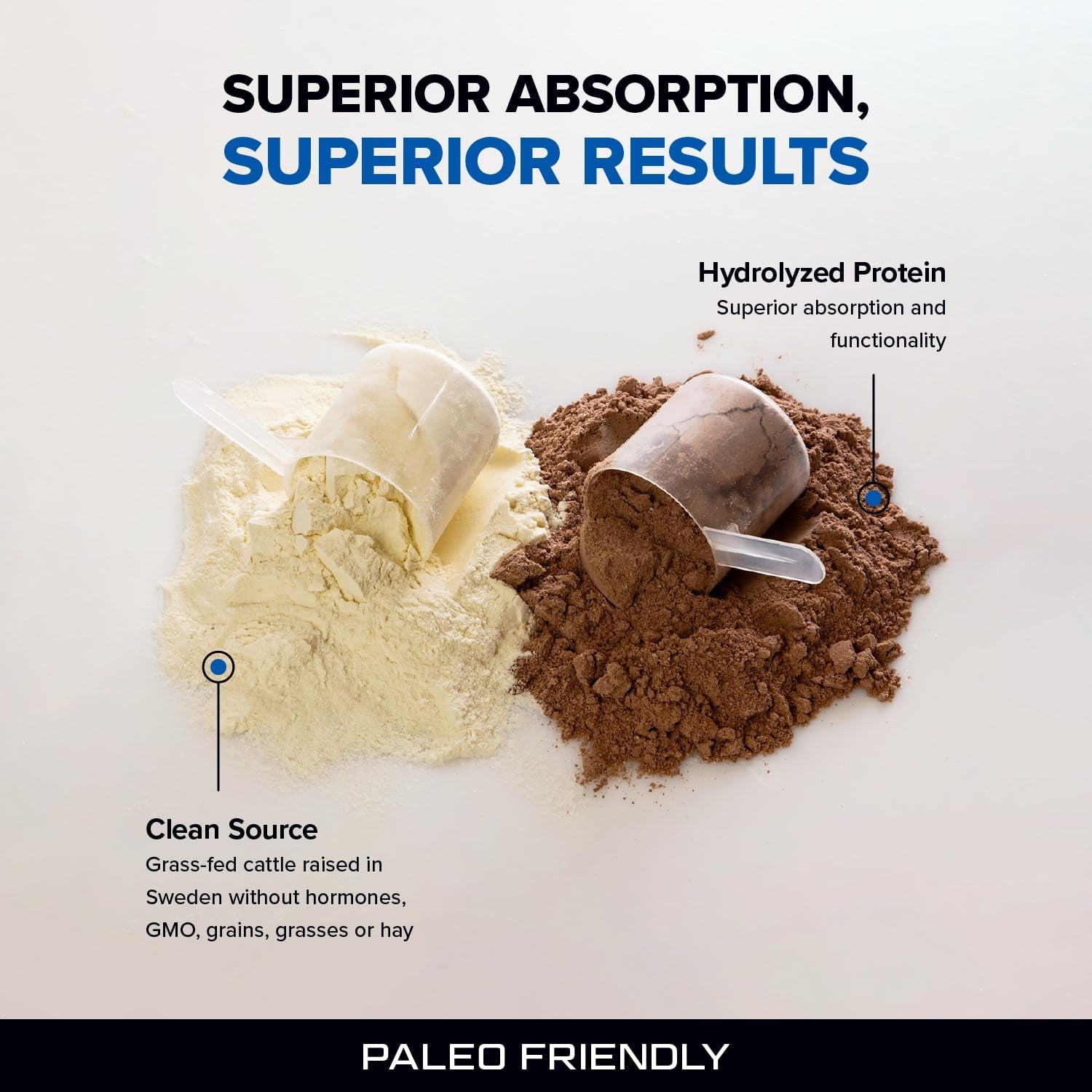 Designs for Sport Beef Protein Powder - NSF Certified for Sport Hydrolyzed Protein - Highly Absorbable with Amino Acids, Collagen Precursors - Bone Broth Protein for Athletes (Chocolate, 30 Servings)