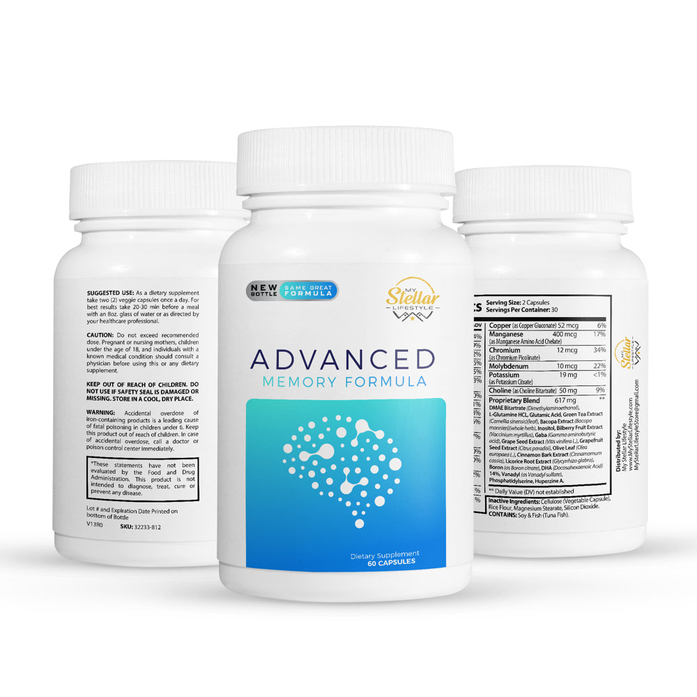 12 Pack Advanced Memory Formula, Helps Memory Attention & Focus-60 Capsules X12