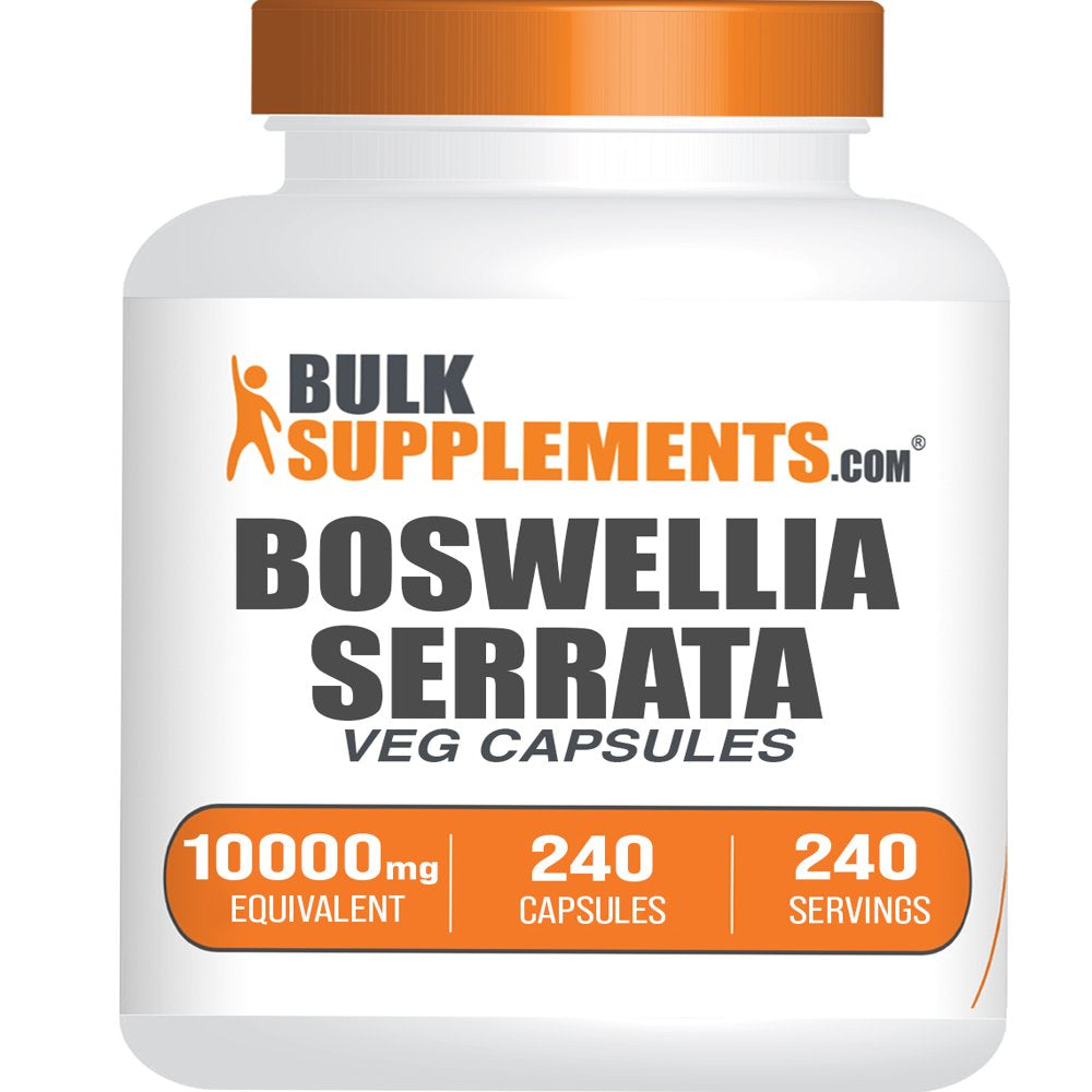 Bulksupplements.Com Boswellia Serrata Extract Capsules, 10000Mg - Digestive & Heart Support (240 Veg Capsules - 240 Servings)