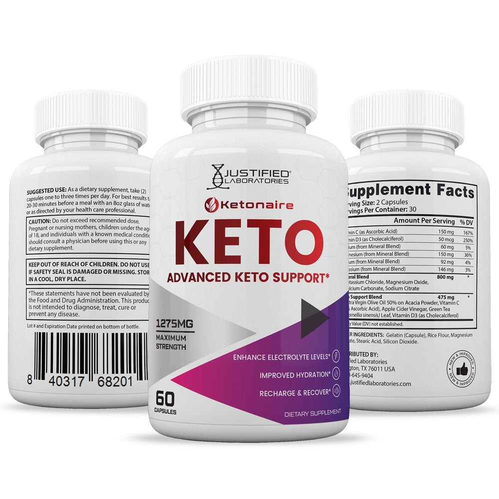 (5 Pack) Ketonaire Keto ACV Pills 1275Mg Alternative to Gummies Dietary Supplement 300 Capsules